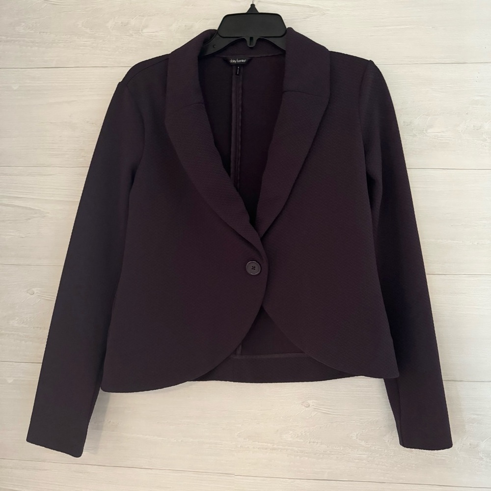 Daisy Fuentes Purple Long Sleeve Office Blazer Size SMALL